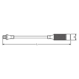 Koken 3762 - 3/8 Sq Drive Flexible Extension Bar - 300mm Length