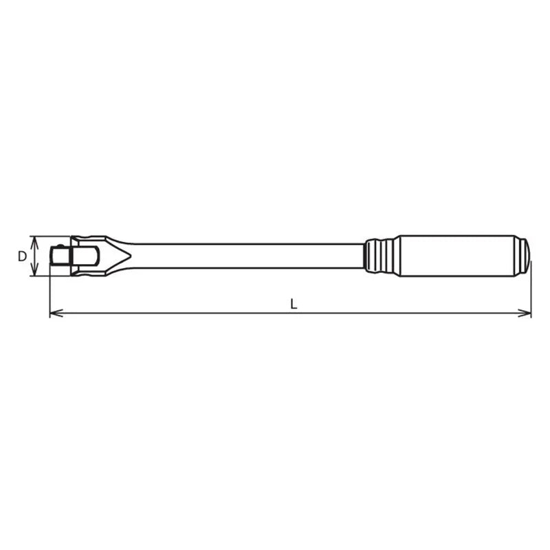 Koken 3768Z-250 - 3/8 Sq. Dr. Hinge Handle Length 250mm Z-series
