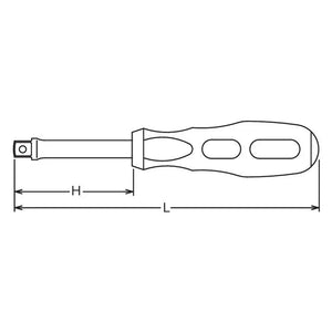 Koken 3769N-160 - 3/8" Sq Drive Spinner Handle 160mm Length