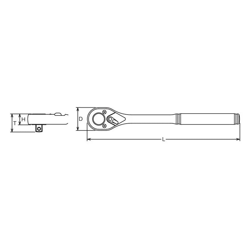 Koken 4753N - 1/2 Sq. Dr. Ratchet Handle 24 teeth Length 250mm Metal Handle