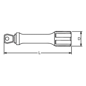 Koken 4763-75 - 1/2 Sq. Dr. Wobble-Fix Extension Bar Length 75mm