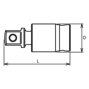 Koken 4771Z - 1/2 Sq. Dr. Universal Joint 1/2 Square Length 55.8mm Z-series