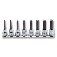 Koken RS3015M/8-L62 - 3/8" Sq Drive Hex with Grip Ring Long Bit Socket Set - 8 pieces