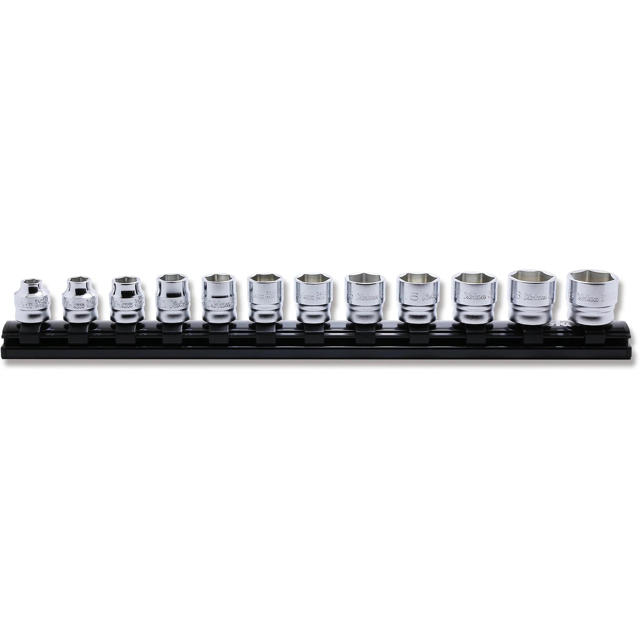 Koken RS3400MZ/12 - 3/8" Square Drive Z-Series 6-Point Socket Set, 7–19mm, 12 Pieces
