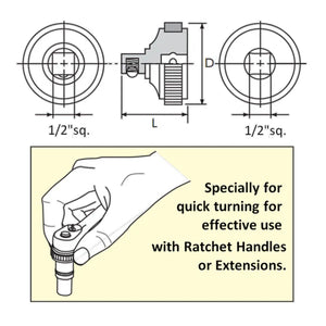Nepros NBE48 1/2" Ratchet Quick Spinner-Liger Tools