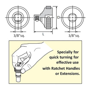 Nepros NBEC38 3/8" Ratchet Quick Spinner, Compact-Liger Tools