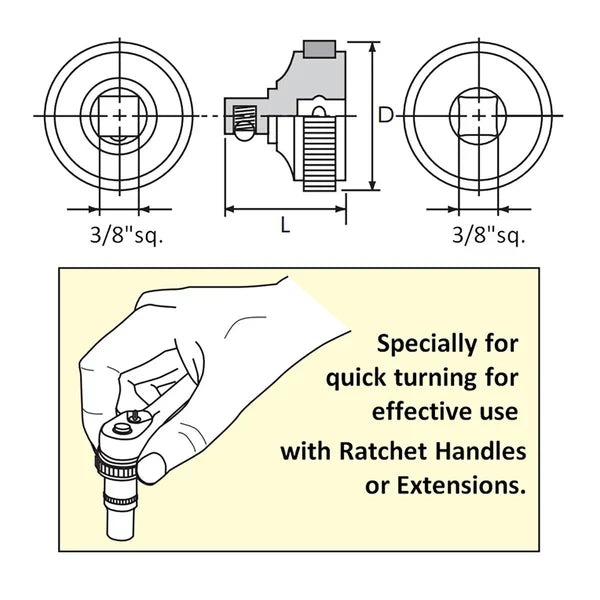 Nepros NBEC38 3/8" Ratchet Quick Spinner, Compact-Liger Tools