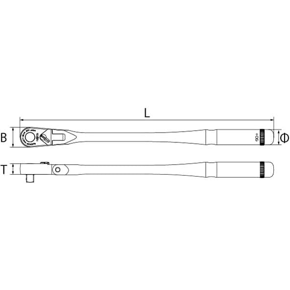 Nepros NBR390AFL 3/8" 90-Tooth Ratchet, Flex, Long-Liger Tools