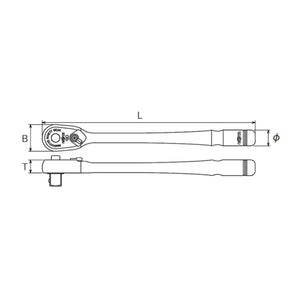 Nepros NBRC390L 3/8" 90-Tooth Compact Ratchet, Long-Liger Tools