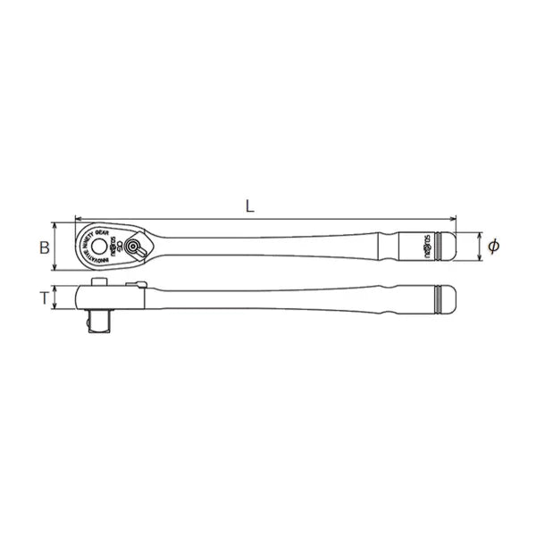 Nepros NBRC390L 3/8" 90-Tooth Compact Ratchet, Long-Liger Tools