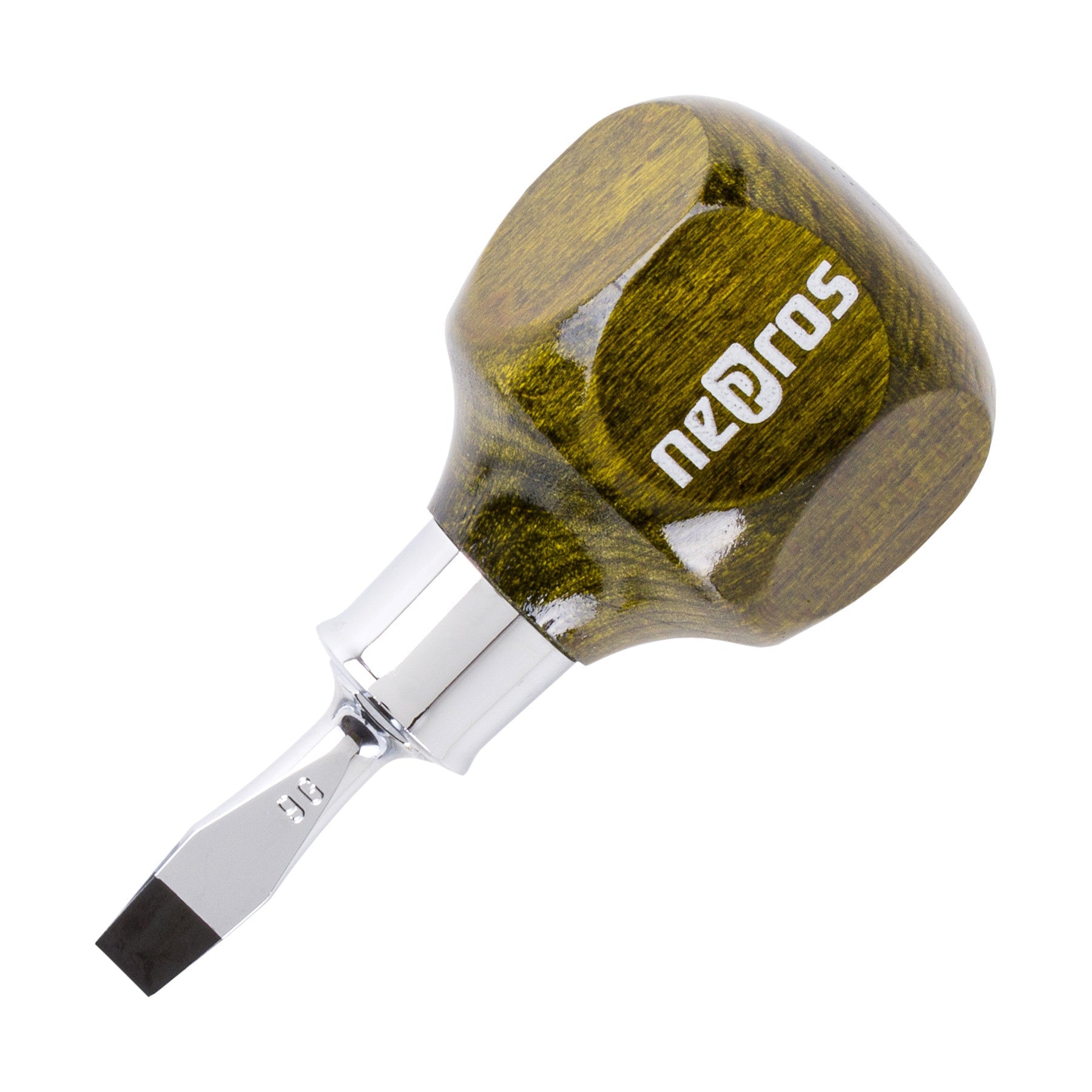 Nepros ND3MS-06 Wooden Stubby Screwdriver, Slotted, 6.3mm-Liger Tools