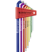 PB Swiss PB 2212.LH-10 RB - Rainbow Hex Key L-Wrenches with Ball Point and Short Key Part