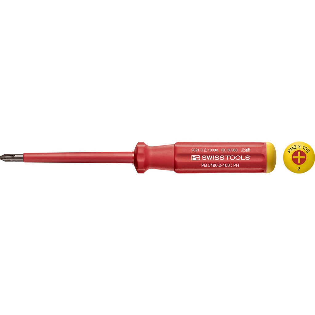PB Swiss PB 5190.2-100 - Classic VDE screwdriver, fully insulated up to 1000 V AC/1500 V DC