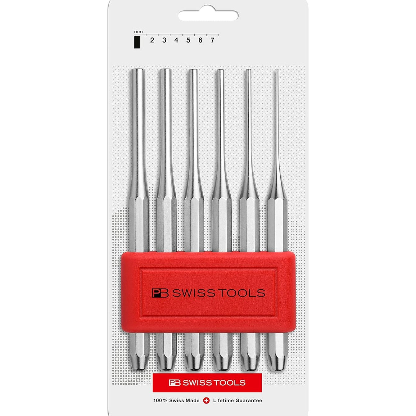 PB Swiss PB 755.B CN - Pin punch, drift punch, octagonal, set in practical plastic holder