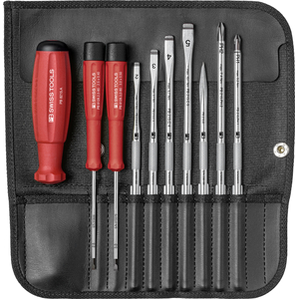 PB Swiss PB 8215.L 25 - SwissGrip Screwdriver Set with Interchangeable Blades in a Leather Roll-Up Case