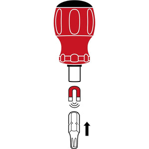 PB Swiss PB 8452.M-10 - SwissGrip Stubby Universal Bit Holder, for Precision Bits C 6.3 and E 6.3 1/4"