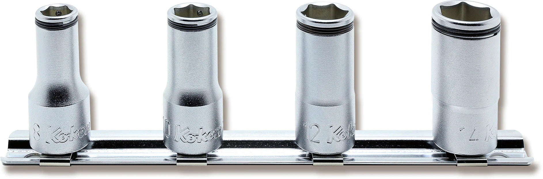 Koken RS3350X/4 - 3/8 Sq. Dr. Semi-Deep NUT GRIP Socket Set, 8mm-14mm - 4 pieces-Liger Tools