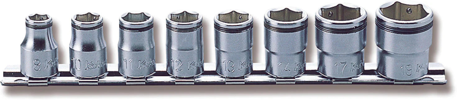 Koken RS3450M/8 - 3/8 Sq. Dr. Socket set 8mm-19mm Nut Grip 200mm 8 Pieces-Liger Tools